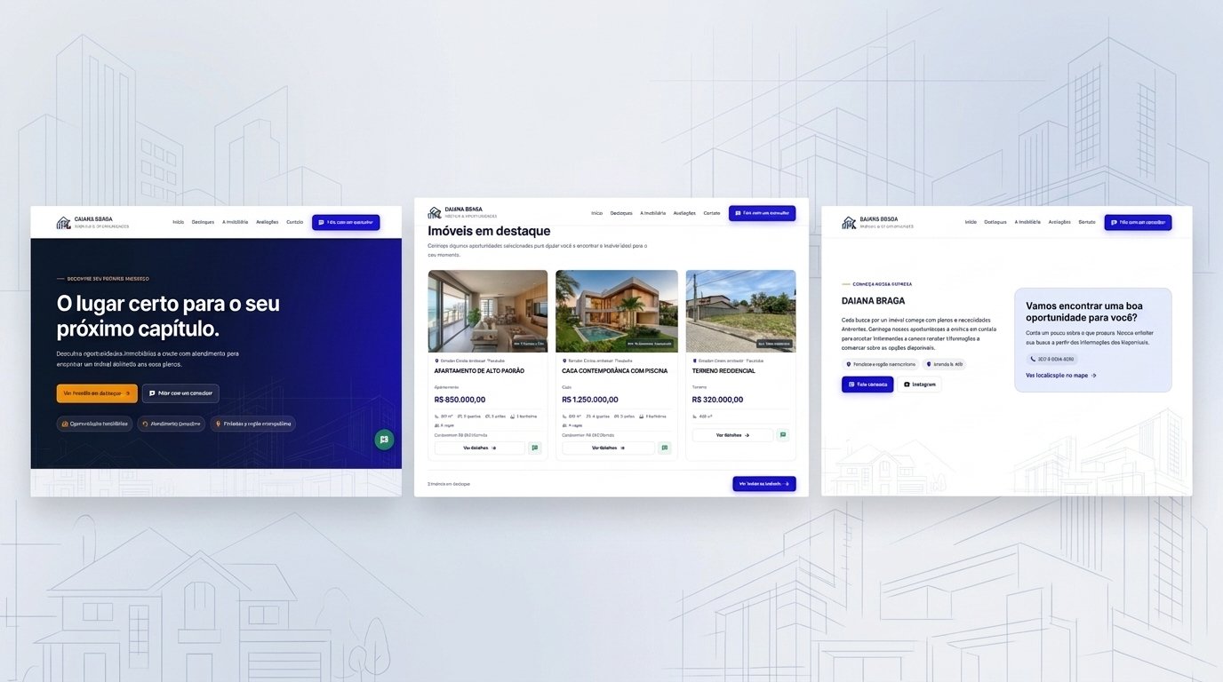 Visualização da página de um site imobiliário Imobi K3